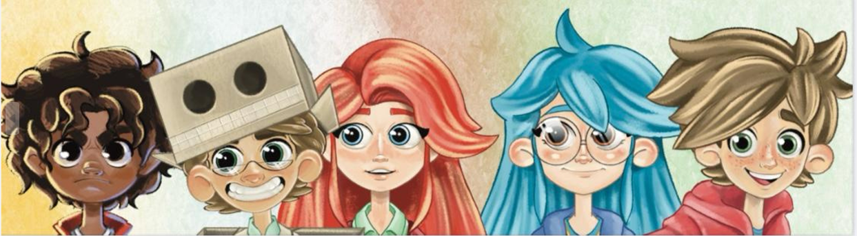 Personagens SuperIntensos com elementos ilustrativos de neurociência, botânica e investigação